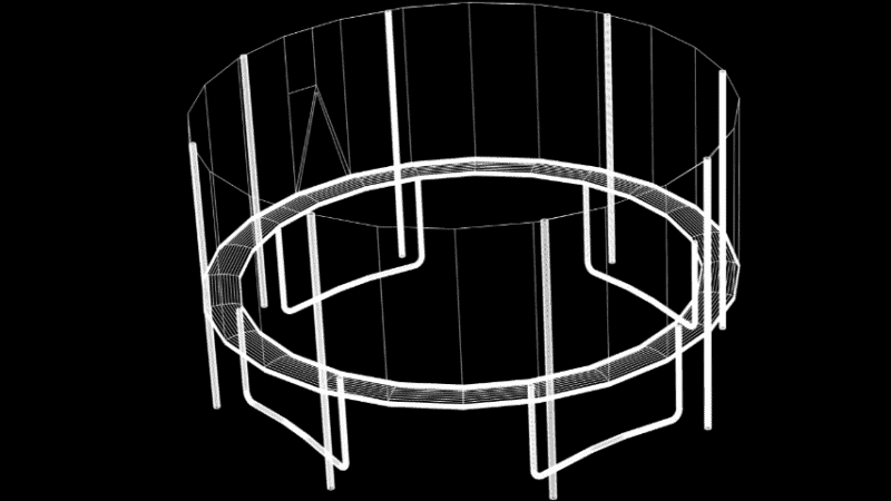 frame of a trampoline is usually made from galvanized steel and is rigid